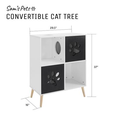 Show full view: Sam's Pets Convertible 37-in End-Table Shelf Cat Tree, Black & White slide 9 of 9