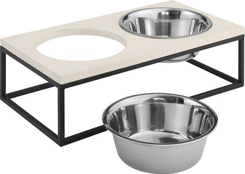 Show full view: Sam's Pets Dan Single Wood & Stainless Steel Dog Bowl, Large slide 3 of 11