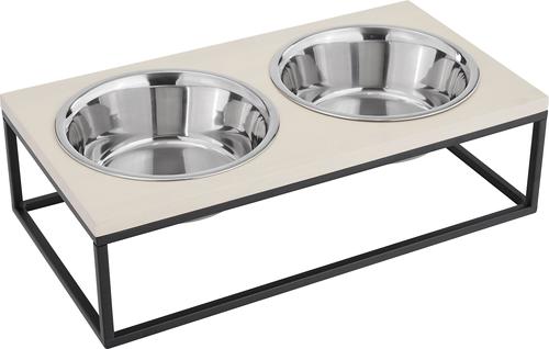Show full view: Sam's Pets Dan Single Wood & Stainless Steel Dog Bowl, Large slide 5 of 11