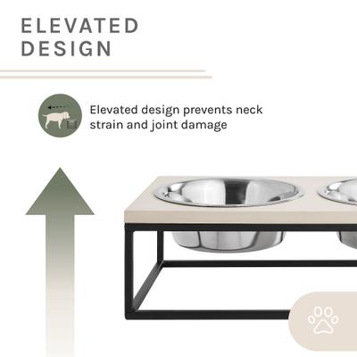 Show full view: Sam's Pets Dan Single Wood & Stainless Steel Dog Bowl, Large slide 7 of 11