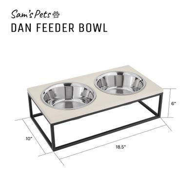 Show full view: Sam's Pets Dan Single Wood & Stainless Steel Dog Bowl, Large slide 10 of 11