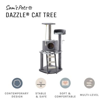 Show full view: Sam's Pets Dazzle 47-in Cat Scratching Tree, Gray slide 4 of 11