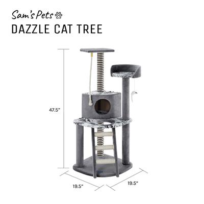 Show full view: Sam's Pets Dazzle 47-in Cat Scratching Tree, Gray slide 10 of 11