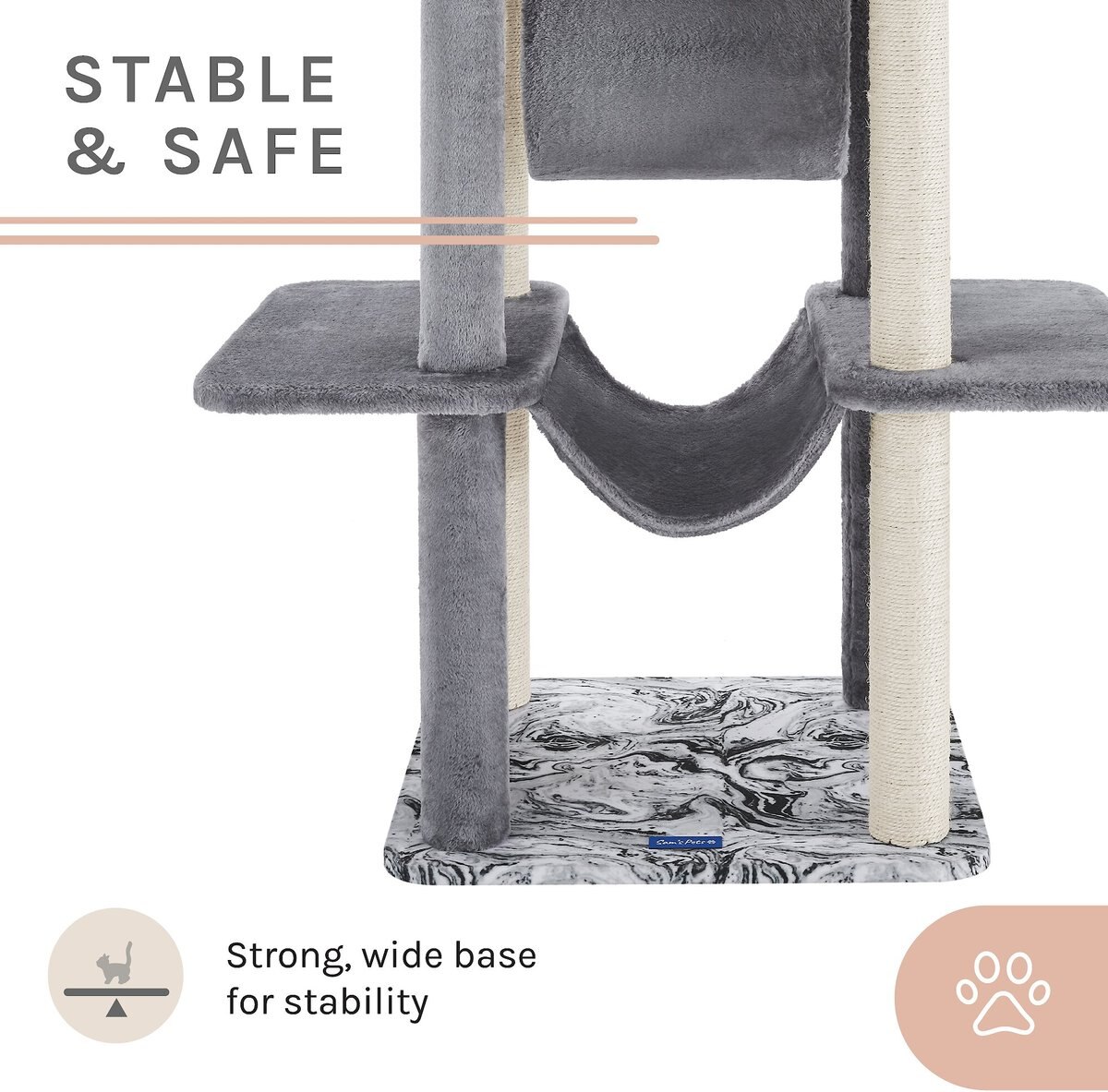 Sam's Pets Dazzle 47-in Cat Scratching Tree, Gray