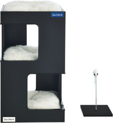 Sam's Pets Escher 23.5-in Faux Fur Cat Tree & Condo, Black