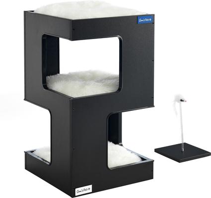 Show full view: Sam's Pets Escher 23.5-in Faux Fur Cat Tree & Condo, Black slide 2 of 10