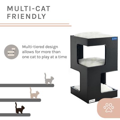 Show full view: Sam's Pets Escher 23.5-in Faux Fur Cat Tree & Condo, Black slide 6 of 10
