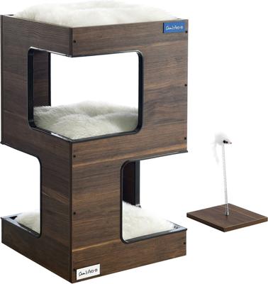 Show full view: Sam's Pets Escher 23.5-in Faux Fur Cat Tree & Condo, Brown slide 2 of 10