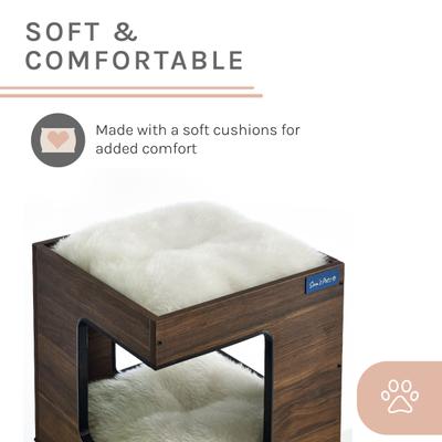 Show full view: Sam's Pets Escher 23.5-in Faux Fur Cat Tree & Condo, Brown slide 8 of 10