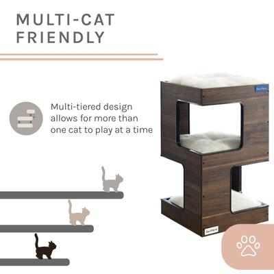 Show full view: Sam's Pets Escher 23.5-in Faux Fur Cat Tree & Condo, Brown slide 6 of 10