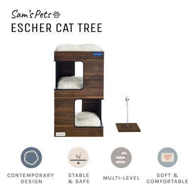 Show full view: Sam's Pets Escher 23.5-in Faux Fur Cat Tree & Condo, Brown slide 4 of 10