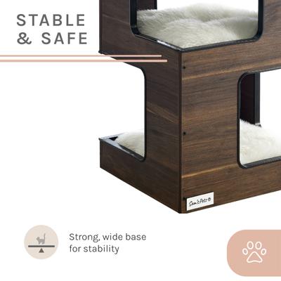 Show full view: Sam's Pets Escher 23.5-in Faux Fur Cat Tree & Condo, Brown slide 7 of 10