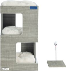 Sam's Pets Escher 23.5-in Faux Fur Cat Tree & Condo, Grey