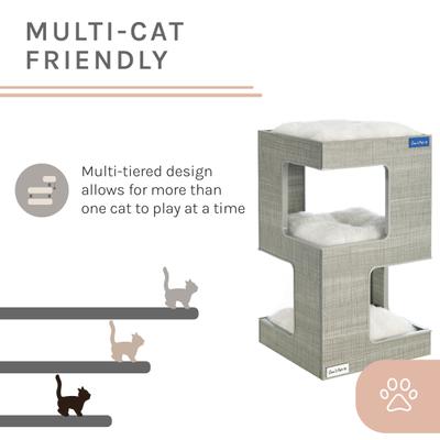Show full view: Sam's Pets Escher 23.5-in Faux Fur Cat Tree & Condo, Grey slide 6 of 10