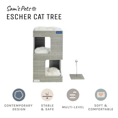 Show full view: Sam's Pets Escher 23.5-in Faux Fur Cat Tree & Condo, Grey slide 4 of 10