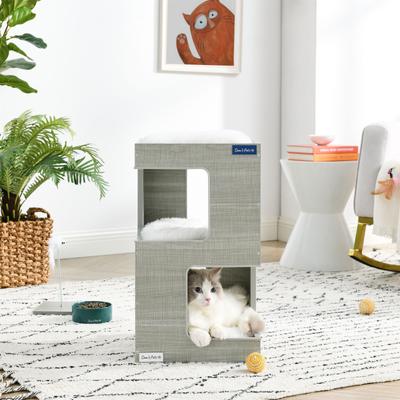 Show full view: Sam's Pets Escher 23.5-in Faux Fur Cat Tree & Condo, Grey slide 3 of 10