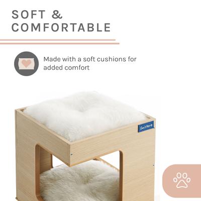 Show full view: Sam's Pets Escher 23.5-in Faux Fur Cat Tree & Condo, White slide 8 of 10