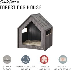 Sam's Pets Forest 23-in Dog House, Grey, Medium slide 2 of 9