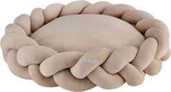 Sam's Pets Ivy Bolster Dog & Cat Bed, Beige, Medium