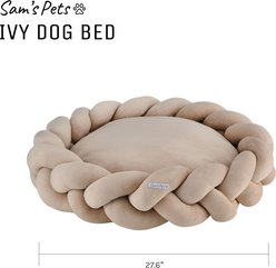Sam's Pets Ivy Bolster Dog & Cat Bed, Beige, Medium slide 2 of 9