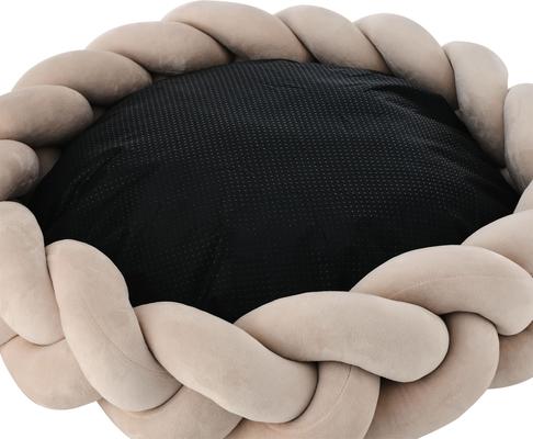 Show full view: Sam's Pets Ivy Bolster Dog & Cat Bed, Beige, Medium slide 3 of 9