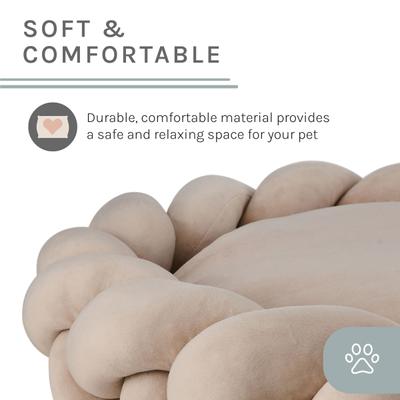 Show full view: Sam's Pets Ivy Bolster Dog & Cat Bed, Beige, Medium slide 7 of 9