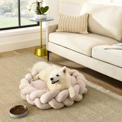 Show full view: Sam's Pets Ivy Bolster Dog & Cat Bed, Beige, Medium slide 4 of 9