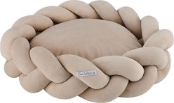 Sam's Pets Ivy Bolster Dog & Cat Bed, Beige, Small