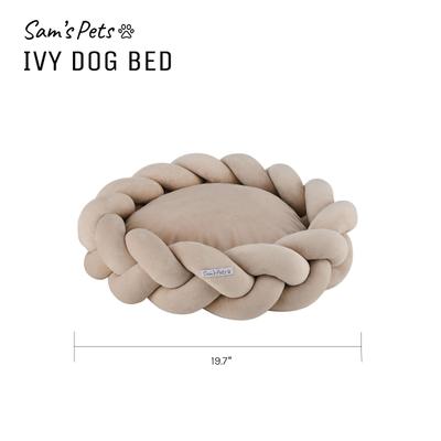 Show full view: Sam's Pets Ivy Bolster Dog & Cat Bed, Beige, Small slide 9 of 9