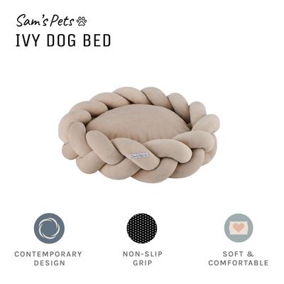 Show full view: Sam's Pets Ivy Bolster Dog & Cat Bed, Beige, Small slide 5 of 9
