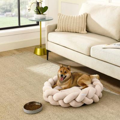 Show full view: Sam's Pets Ivy Bolster Dog & Cat Bed, Beige, Small slide 4 of 9