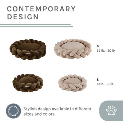 Show full view: Sam's Pets Ivy Bolster Dog & Cat Bed, Brown, Small slide 6 of 9