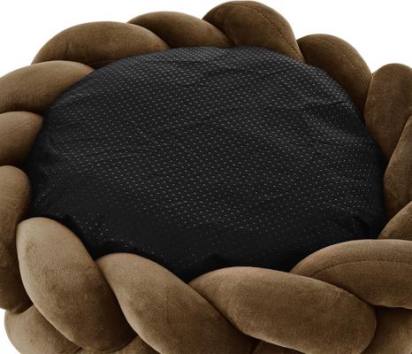 Show full view: Sam's Pets Ivy Bolster Dog & Cat Bed, Brown, Small slide 3 of 9