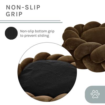 Show full view: Sam's Pets Ivy Bolster Dog & Cat Bed, Brown, Small slide 8 of 9