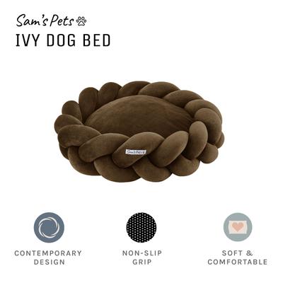 Show full view: Sam's Pets Ivy Bolster Dog & Cat Bed, Brown, Small slide 5 of 9