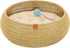 Sam's Pets Leo Bolster Dog & Cat Bed, Beige, 19-in