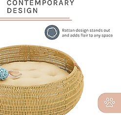 Sam's Pets Leo Bolster Dog & Cat Bed, Beige, 19-in slide 2 of 9