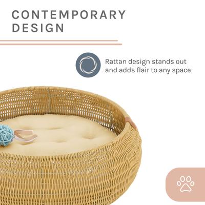 Show full view: Sam's Pets Leo Bolster Dog & Cat Bed, Beige, 19-in slide 8 of 10