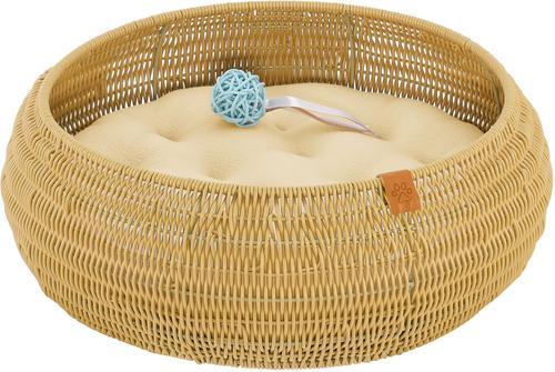 Show full view: Sam's Pets Leo Bolster Dog & Cat Bed, Beige, 19-in slide 2 of 10