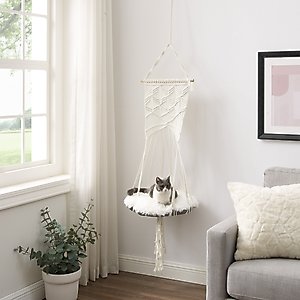 Sam's Pets Lucy Macramé Cat Bed, White, Small/Medium