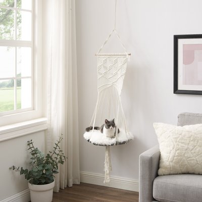 Sam's Pets Sam's Pets Lucy Macramé Cat Bed, White, Small/Medium