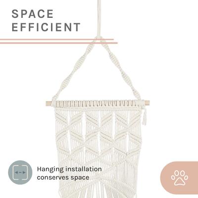 Show full view: Sam's Pets Lucy Macramé Cat Bed, White, Small/Medium slide 6 of 11