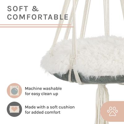 Show full view: Sam's Pets Lucy Macramé Cat Bed, White, Small/Medium slide 7 of 11