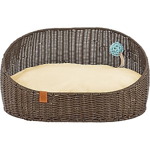 Sam's Pets Luna Bolster Dog & Cat Bed, 23-in, Brown Oak