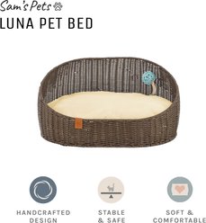 Sam's Pets Luna Bolster Dog & Cat Bed, 23-in, Brown Oak slide 2 of 9