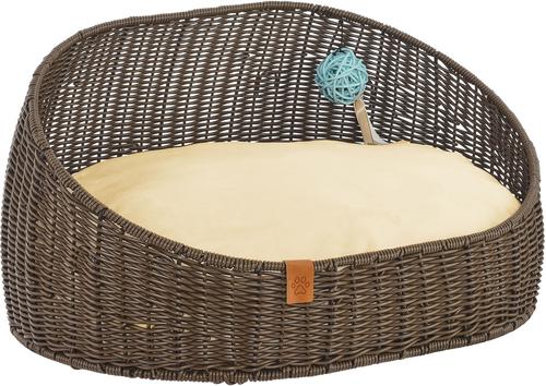 Show full view: Sam's Pets Luna Bolster Dog & Cat Bed, 23-in, Brown Oak slide 2 of 10