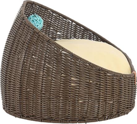 Show full view: Sam's Pets Luna Bolster Dog & Cat Bed, 23-in, Brown Oak slide 3 of 10