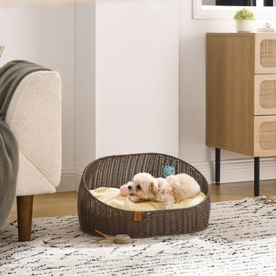 Show full view: Sam's Pets Luna Bolster Dog & Cat Bed, 23-in, Brown Oak slide 5 of 10