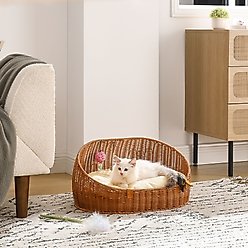 Sam's Pets Luna Bolster Dog & Cat Bed, 23-in, Natural Oak slide 2 of 6