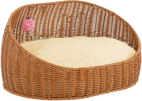 Show full view: Sam's Pets Luna Bolster Dog & Cat Bed, 23-in, Natural Oak slide 2 of 7